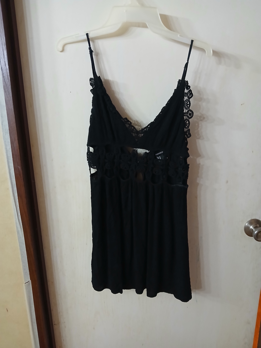 Black Lace-Trim Cami Tank Top